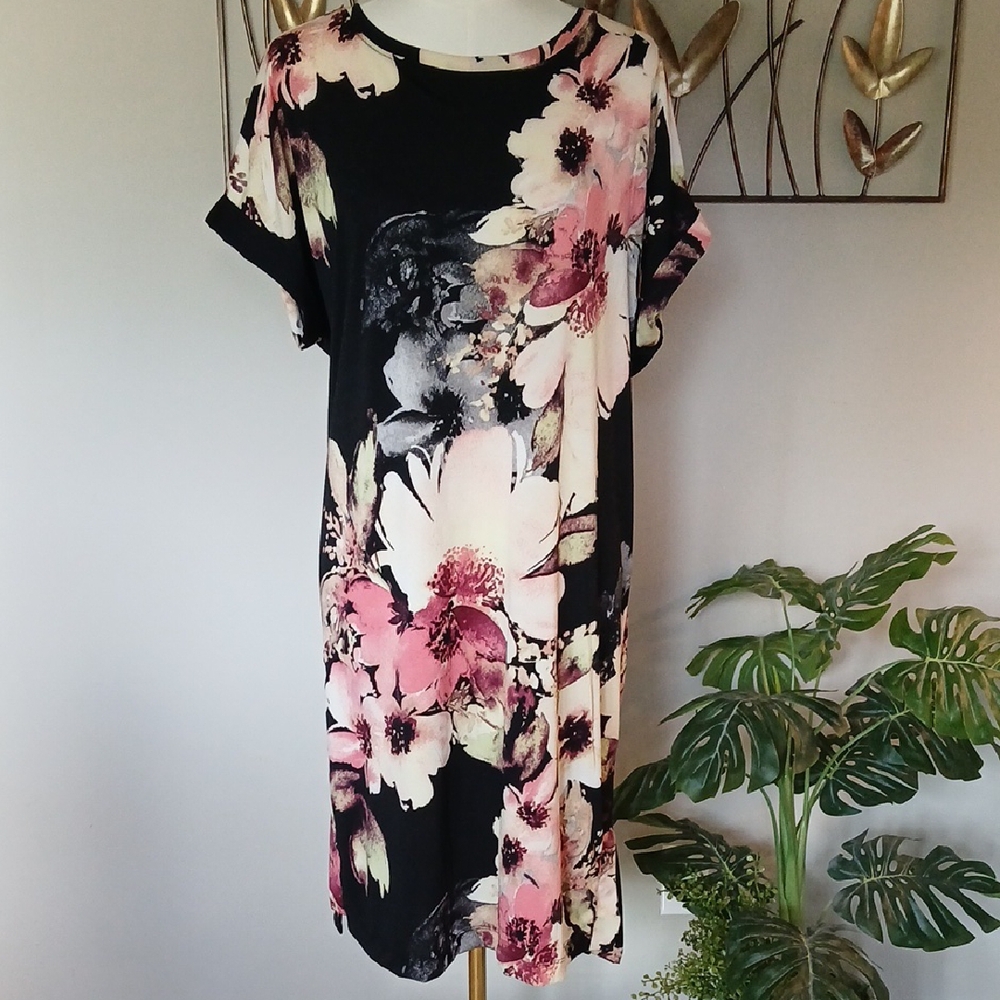 LulaRoe Floral Midi Dress Sz L
